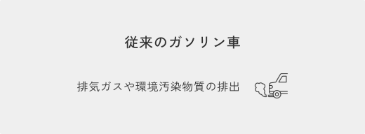 従来のガソリン車は排気ガスや環境汚染物質を排出